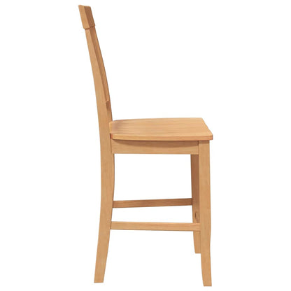 Bancos de bar 2pcs natural madeira de seringueira maciça