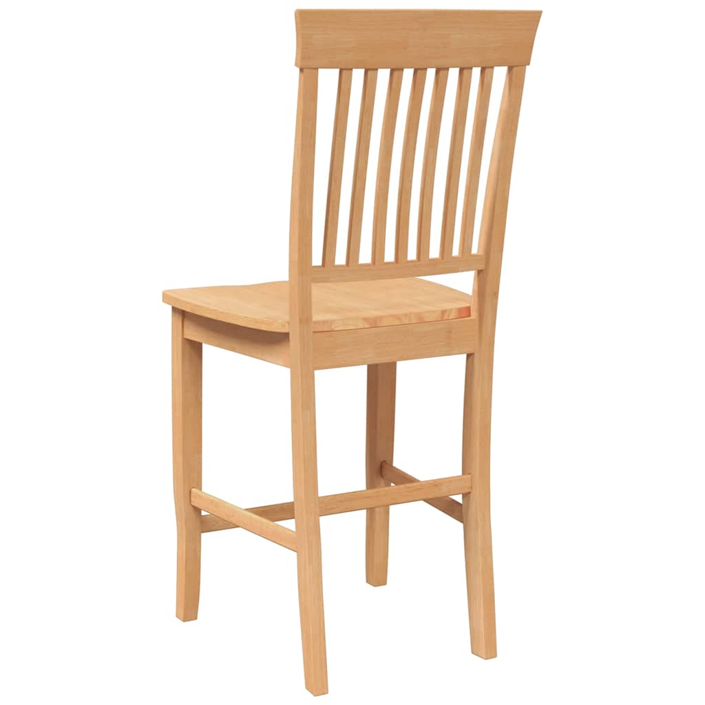 Bancos de bar 2pcs natural madeira de seringueira maciça