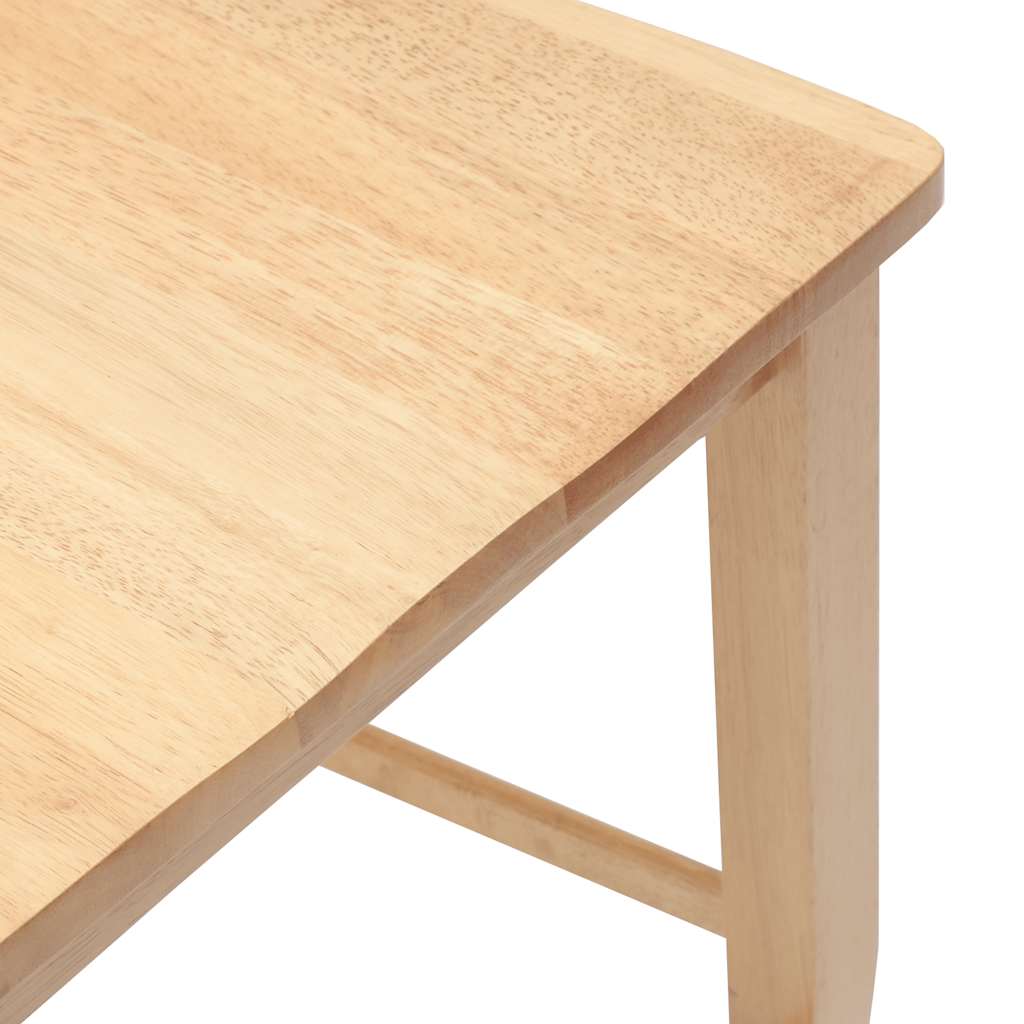 Bancos de bar 2pcs natural madeira de seringueira maciça