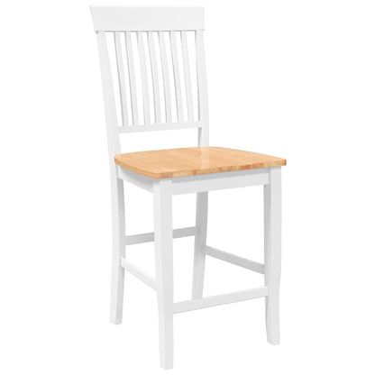 Bancos de bar 2 pcs madeira de seringueira maciça branco