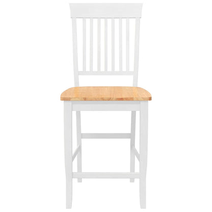 Bancos de bar 2 pcs madeira de seringueira maciça branco