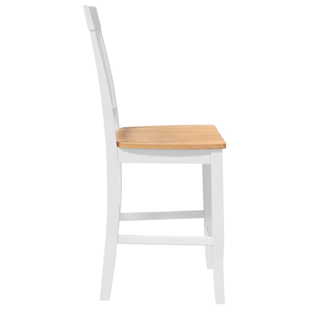 Bancos de bar 2 pcs madeira de seringueira maciça branco