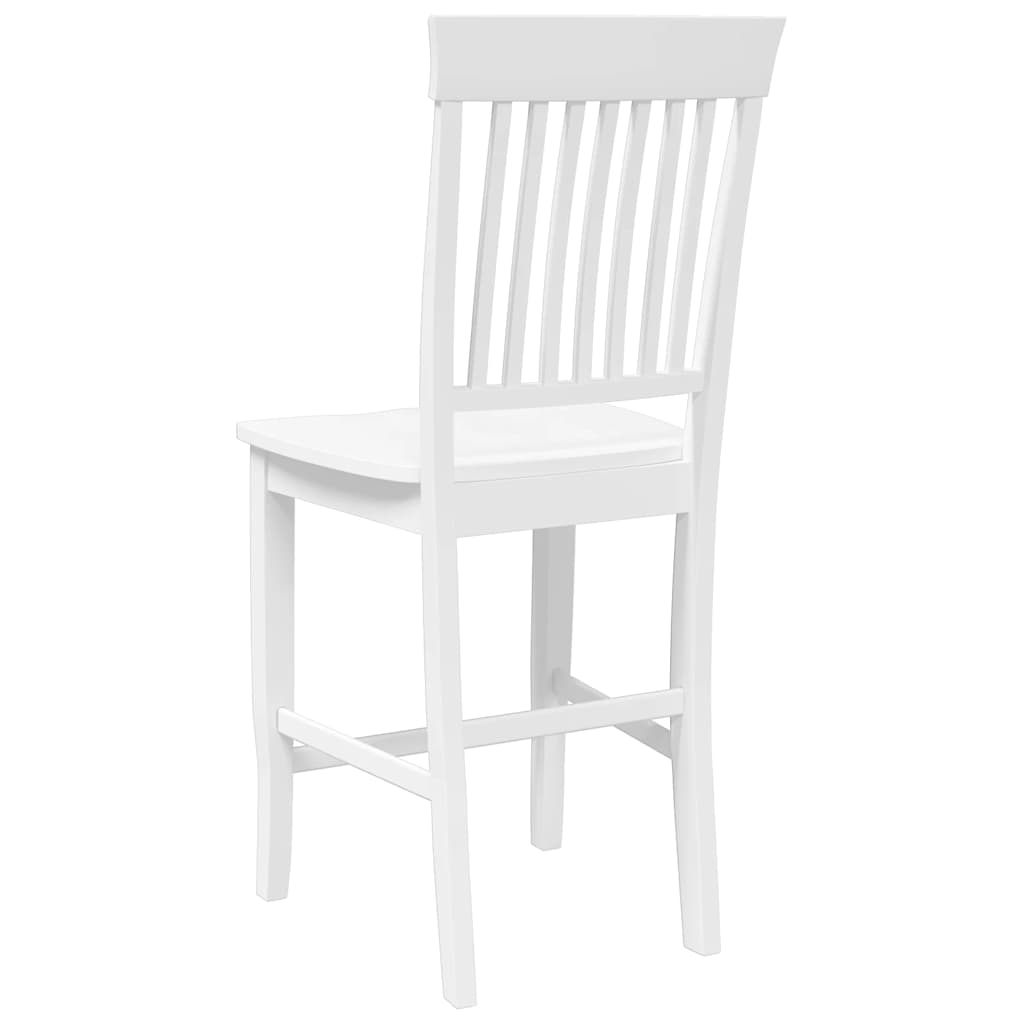 Bancos de bar 2 pcs madeira de seringueira maciça branco