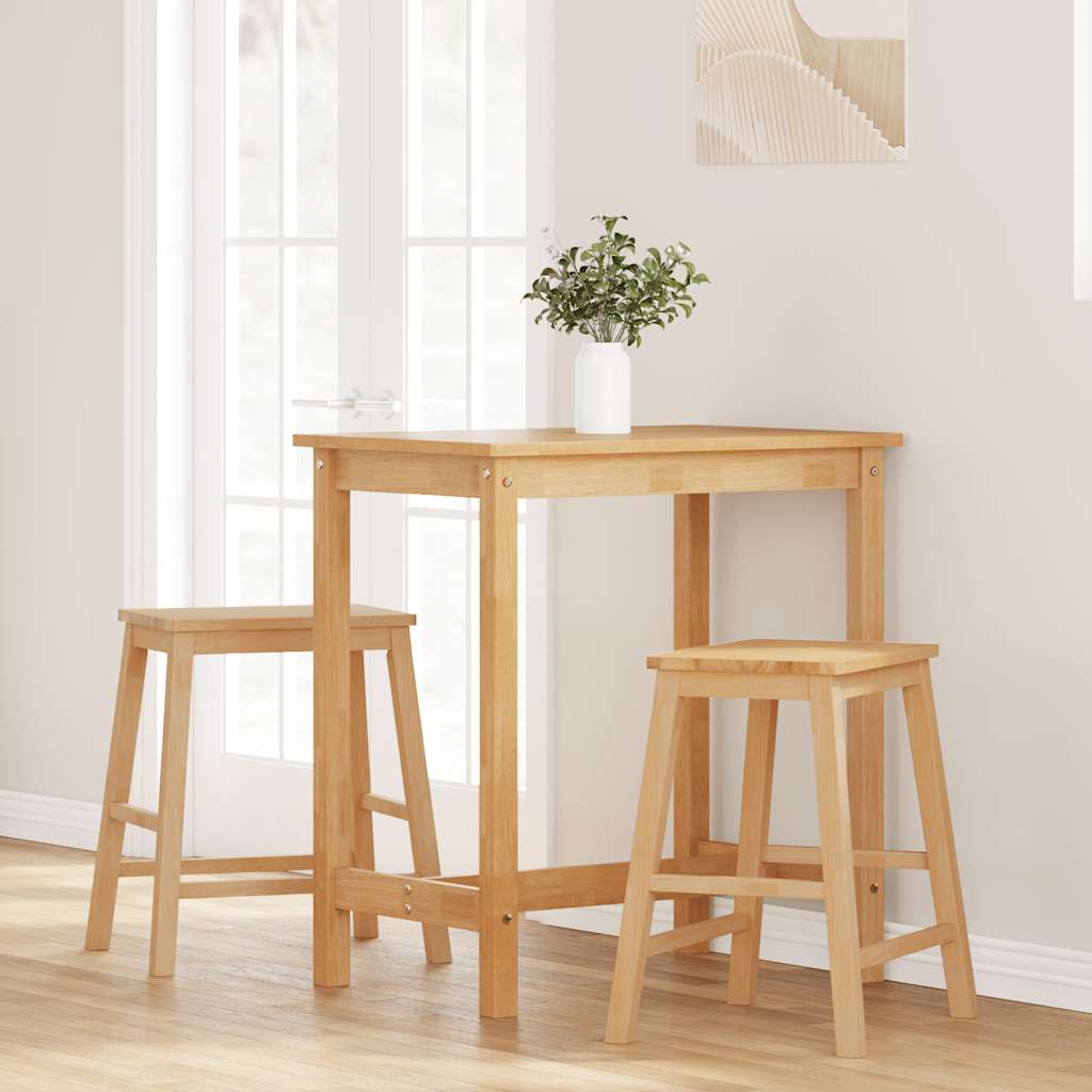 Cadeiras de bar 2 pcs madeira de seringueira maciça