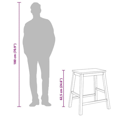 Cadeiras de bar 2 pcs madeira de seringueira maciça