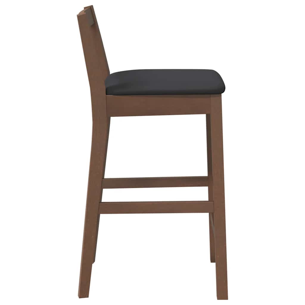 Bancos de bar com almofadões 2pcs madeira de seringueira maciça