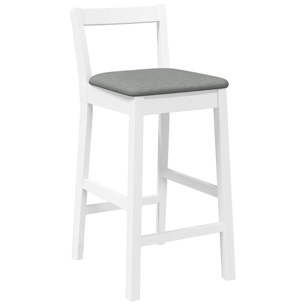 Bancos de bar com almofadões 2pcs madeira de seringueira maciça