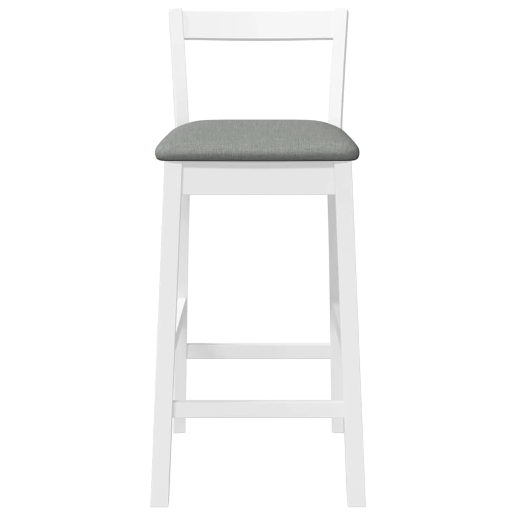 Bancos de bar com almofadões 2pcs madeira de seringueira maciça
