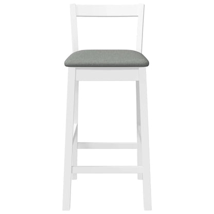 Bancos de bar com almofadões 2pcs madeira de seringueira maciça