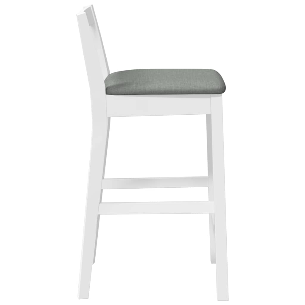 Bancos de bar com almofadões 2pcs madeira de seringueira maciça