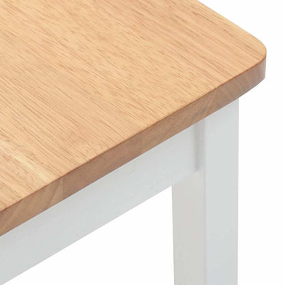 Bancos de bar 2 pcs madeira de seringueira maciça branco