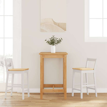 Bancos de bar 2 pcs madeira de seringueira maciça branco