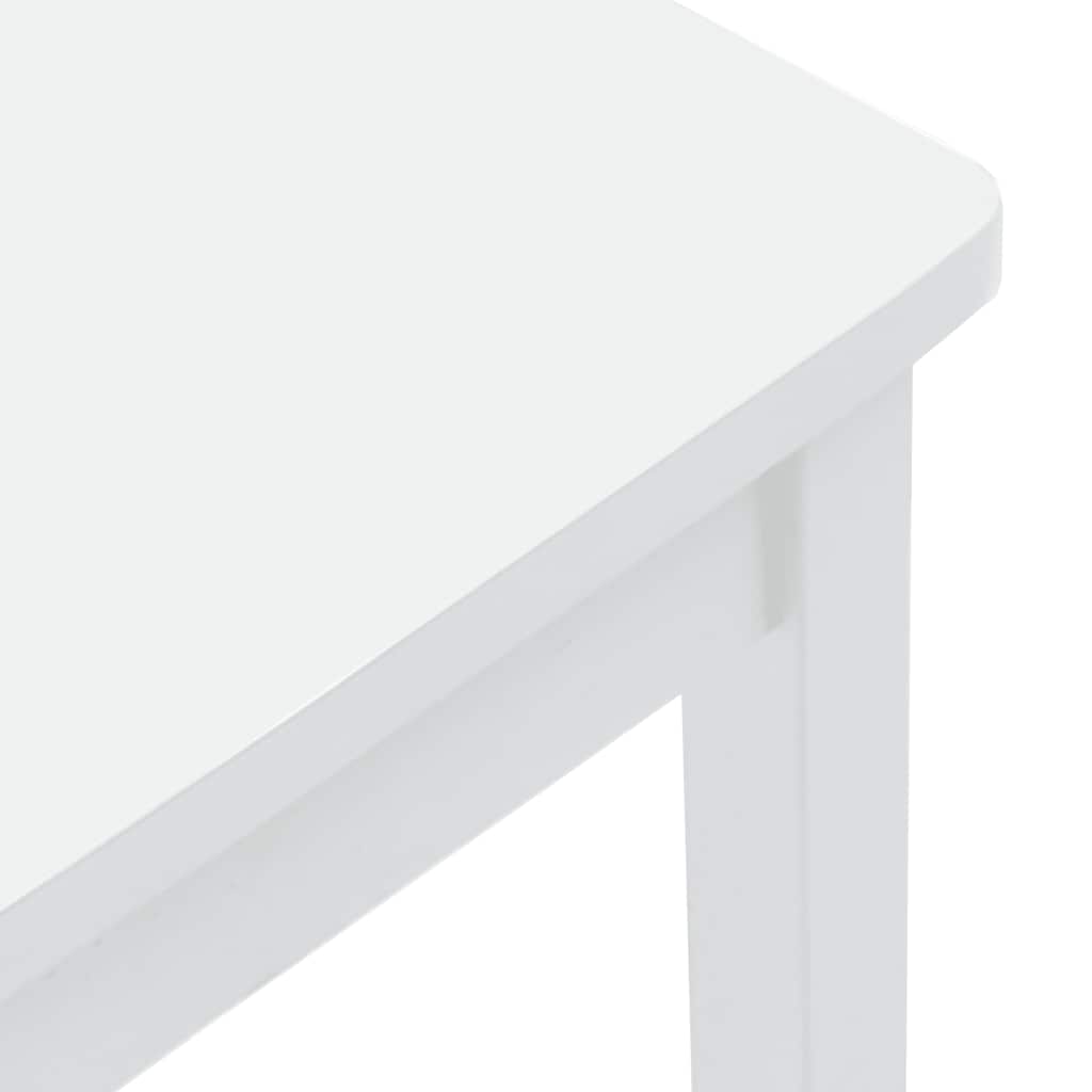 Bancos de bar 2 pcs madeira de seringueira maciça branco