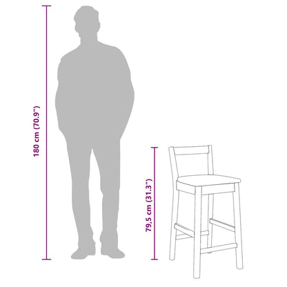 Bancos de bar 2 pcs madeira de seringueira maciça branco