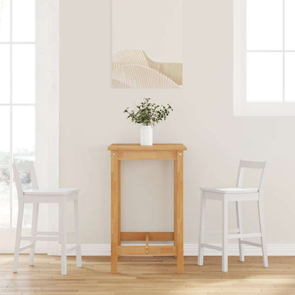 Bancos de bar 2 pcs madeira de seringueira maciça branco