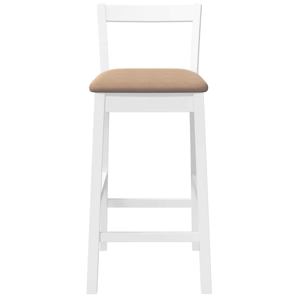 Bancos de bar com almofadões 2pcs madeira de seringueira maciça