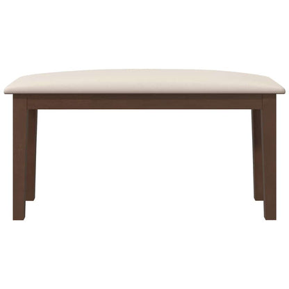 Banco 90 cm madeira seringueira maciça castanho