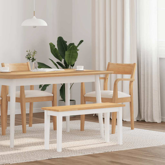 Banco 90 cm madeira seringueira maciça branco