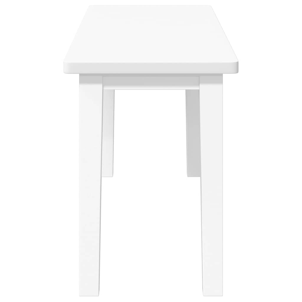 Banco 90 cm madeira seringueira maciça branco