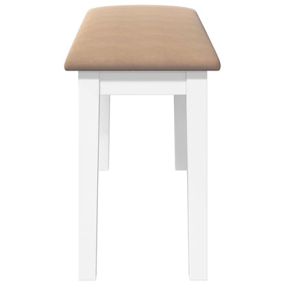 Banco 90 cm madeira seringueira maciça branco