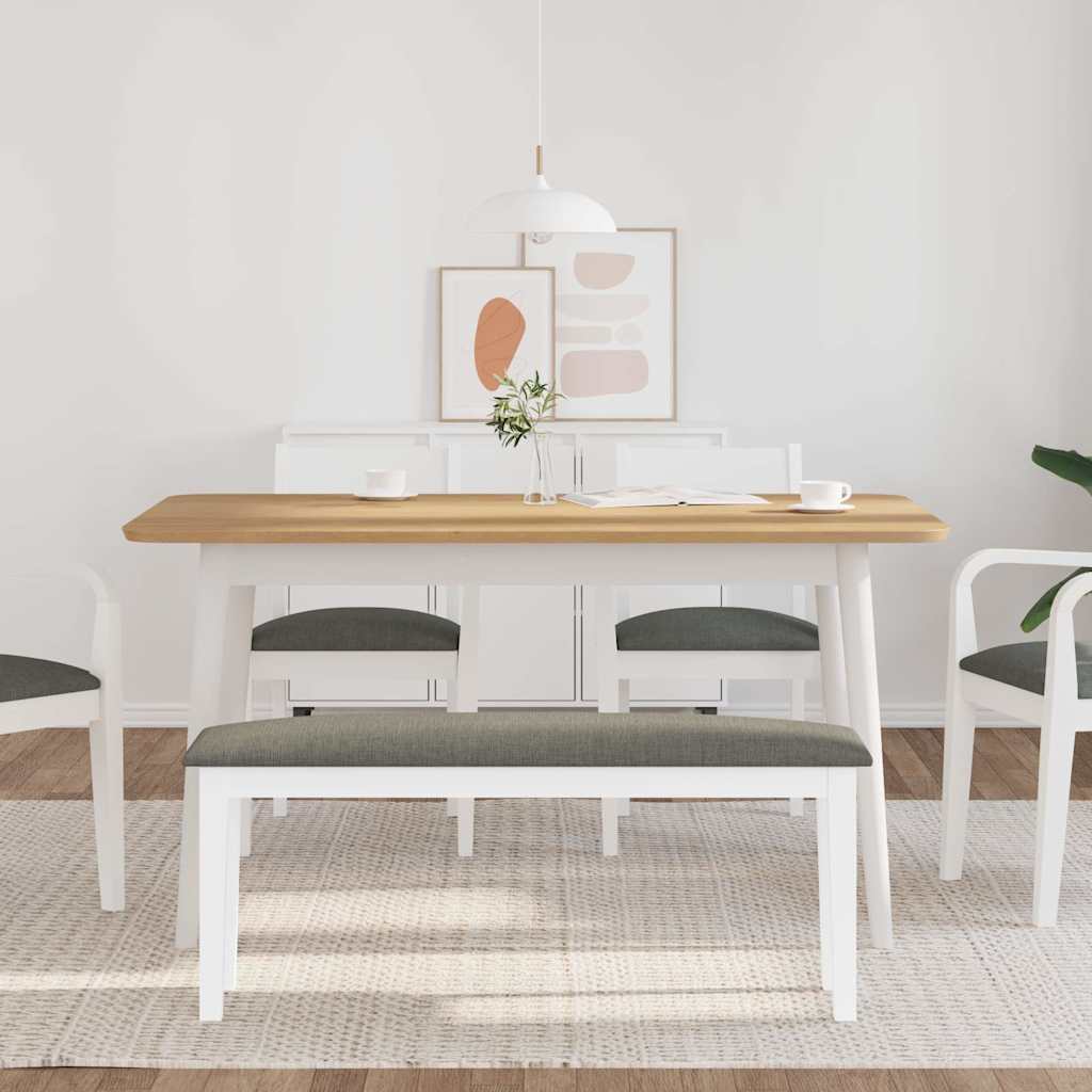 Banco 110 cm madeira seringueira maciça branco