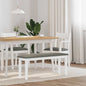 Banco 110 cm madeira seringueira maciça branco