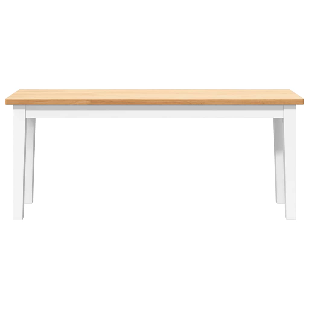Banco 110 cm madeira seringueira maciça branco