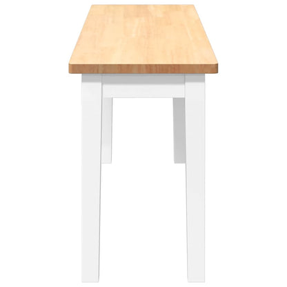 Banco 110 cm madeira seringueira maciça branco