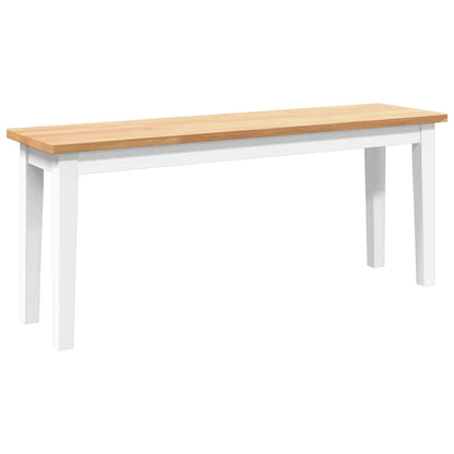 Banco 110 cm madeira seringueira maciça branco