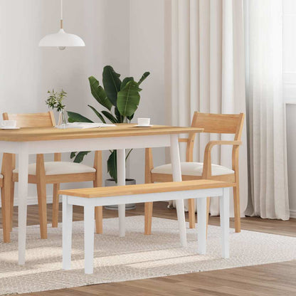 Banco 110 cm madeira seringueira maciça branco