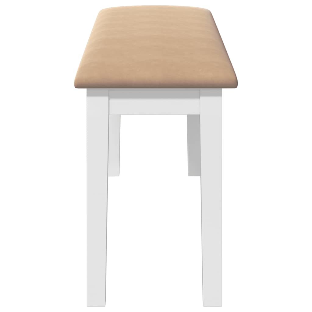 Banco 110 cm madeira seringueira maciça branco
