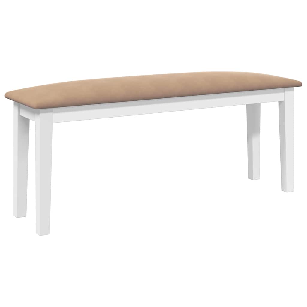 Banco 110 cm madeira seringueira maciça branco