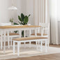 Banco 110 cm madeira seringueira maciça branco