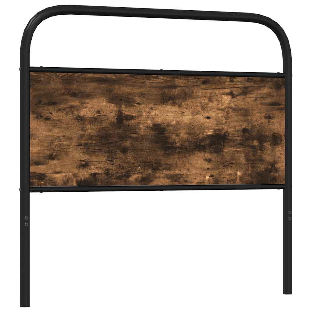 Cabeceira de cama 100 cm derivados madeira/aço carvalho fumado