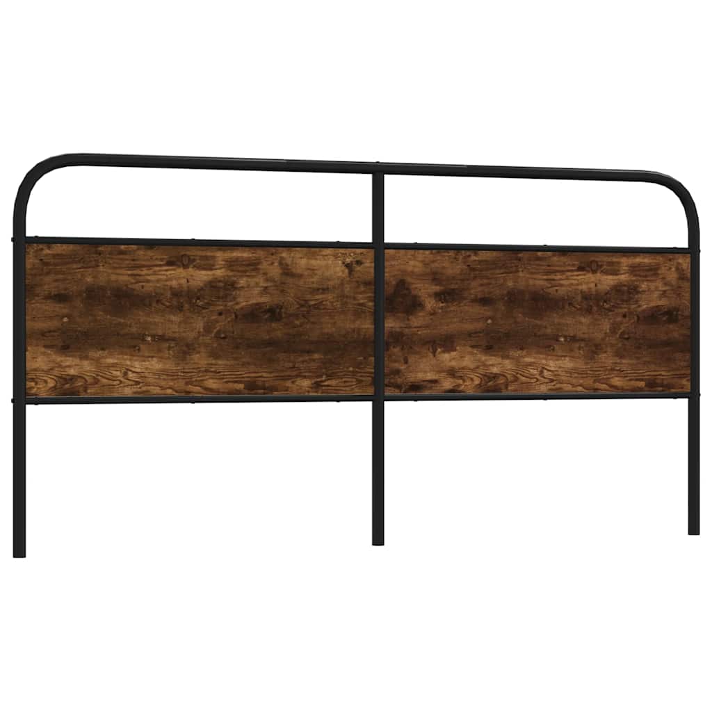 Cabeceira de cama 180 cm derivados madeira/aço carvalho fumado