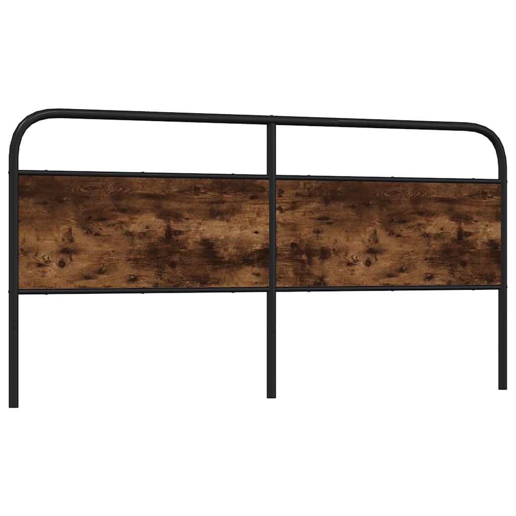 Cabeceira de cama 180 cm derivados madeira/aço carvalho fumado