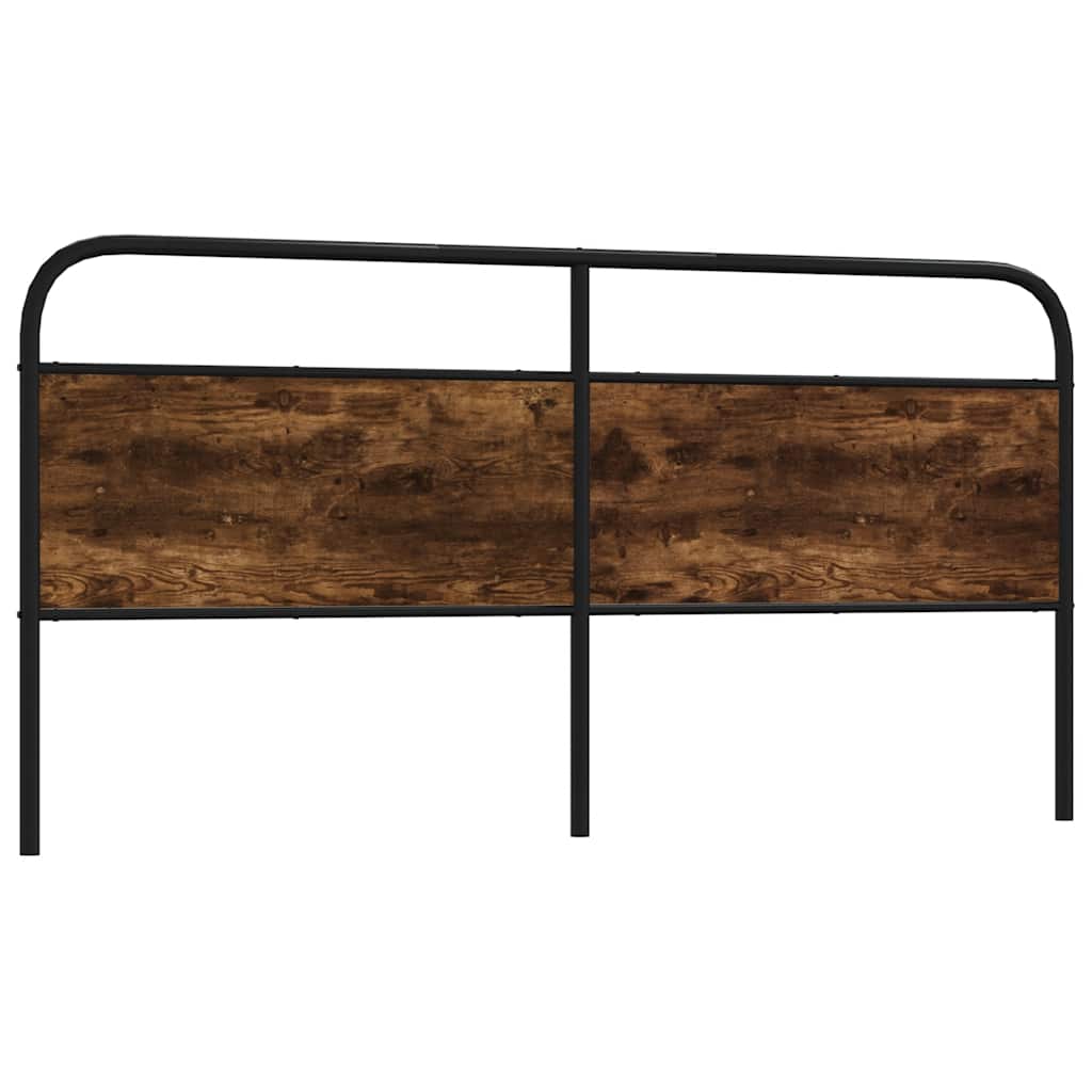 Cabeceira de cama 190 cm derivados madeira/aço carvalho fumado