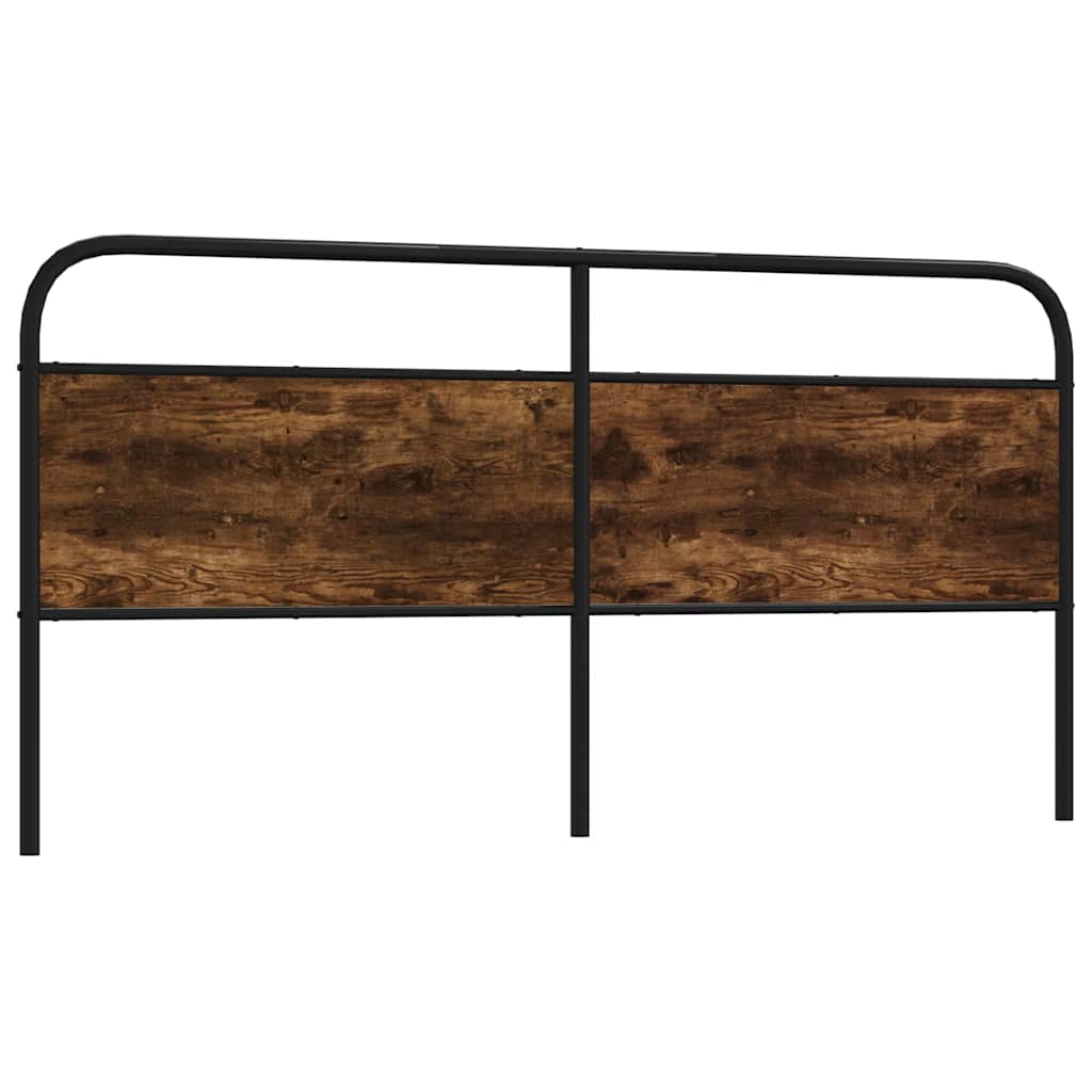 Cabeceira de cama 200 cm derivados madeira/aço carvalho fumado
