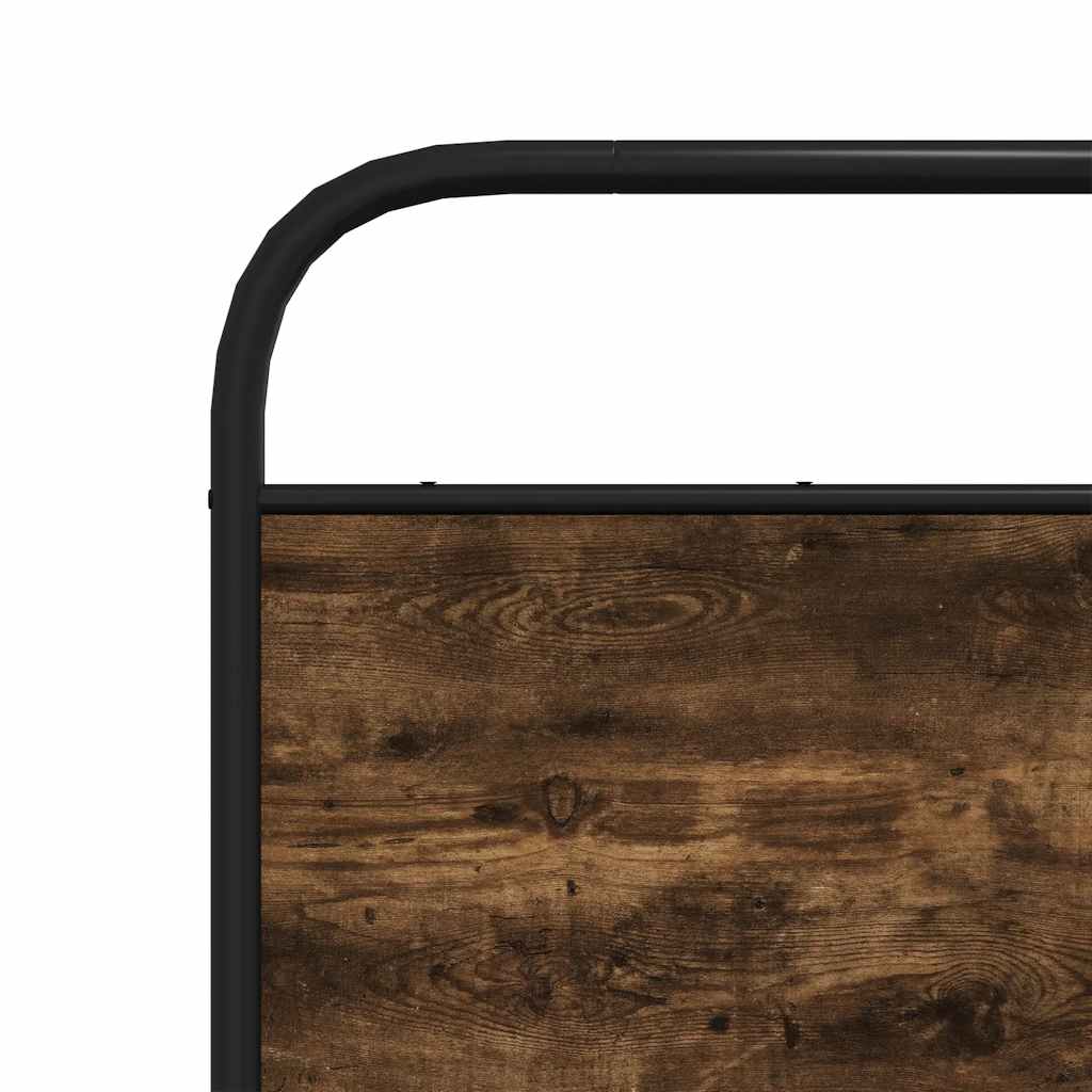 Cabeceira de cama 200 cm derivados madeira/aço carvalho fumado