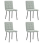 Cadeiras de jantar 4 pcs veludo cinzento-claro