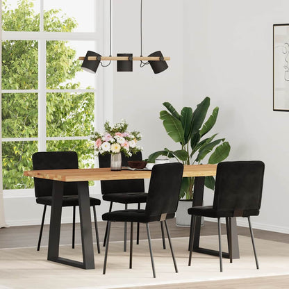 Cadeiras de jantar 4 pcs veludo preto