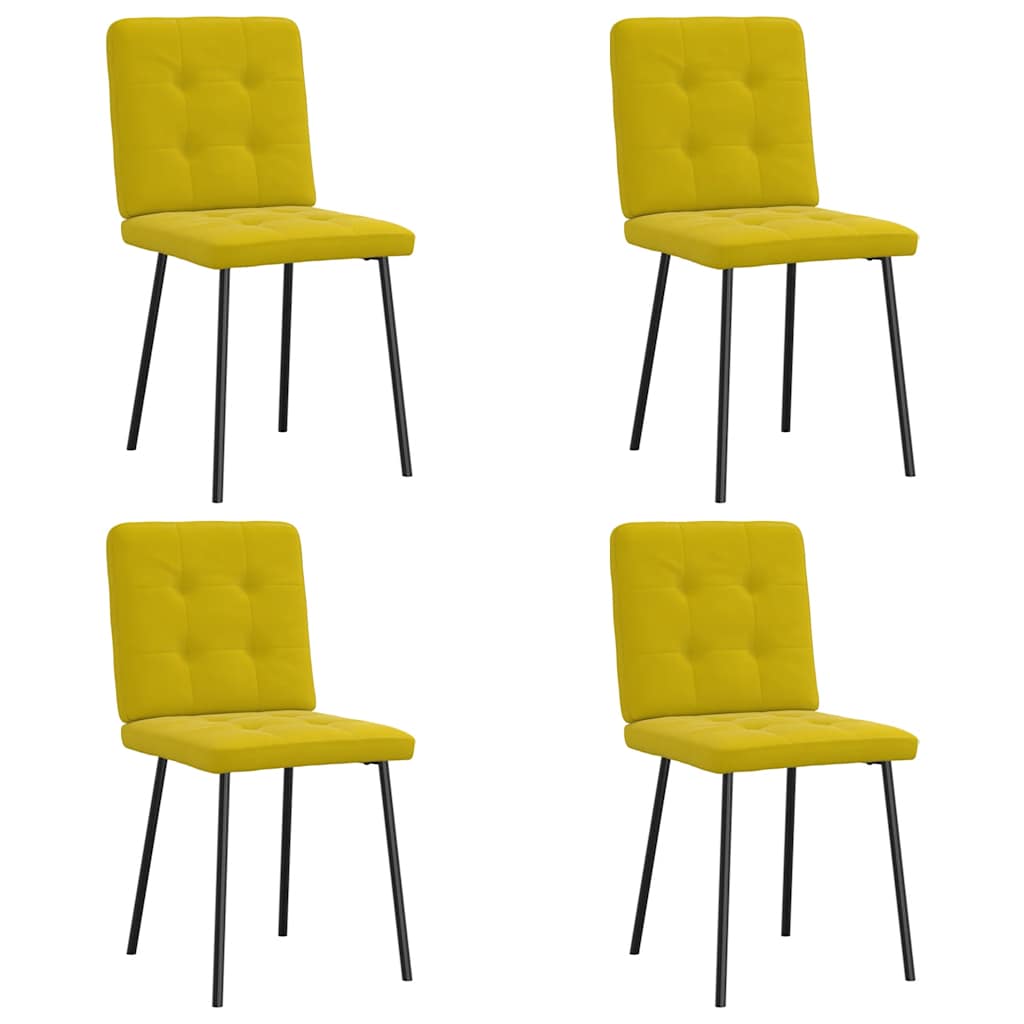 Cadeiras de jantar 4 pcs veludo amarelo
