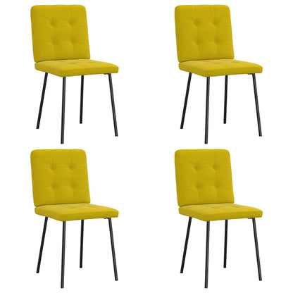 Cadeiras de jantar 4 pcs veludo amarelo