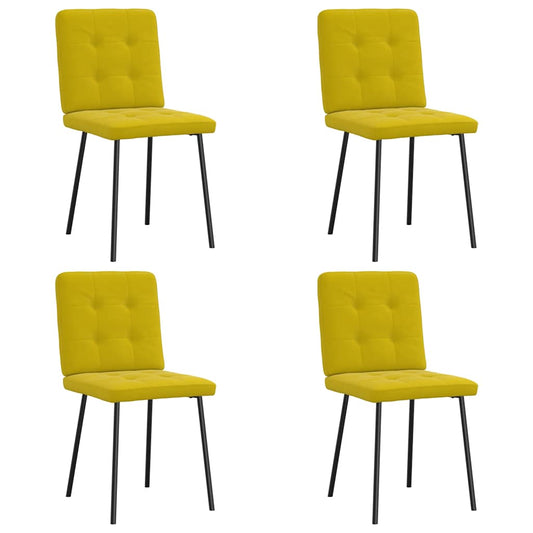 Cadeiras de jantar 4 pcs veludo amarelo