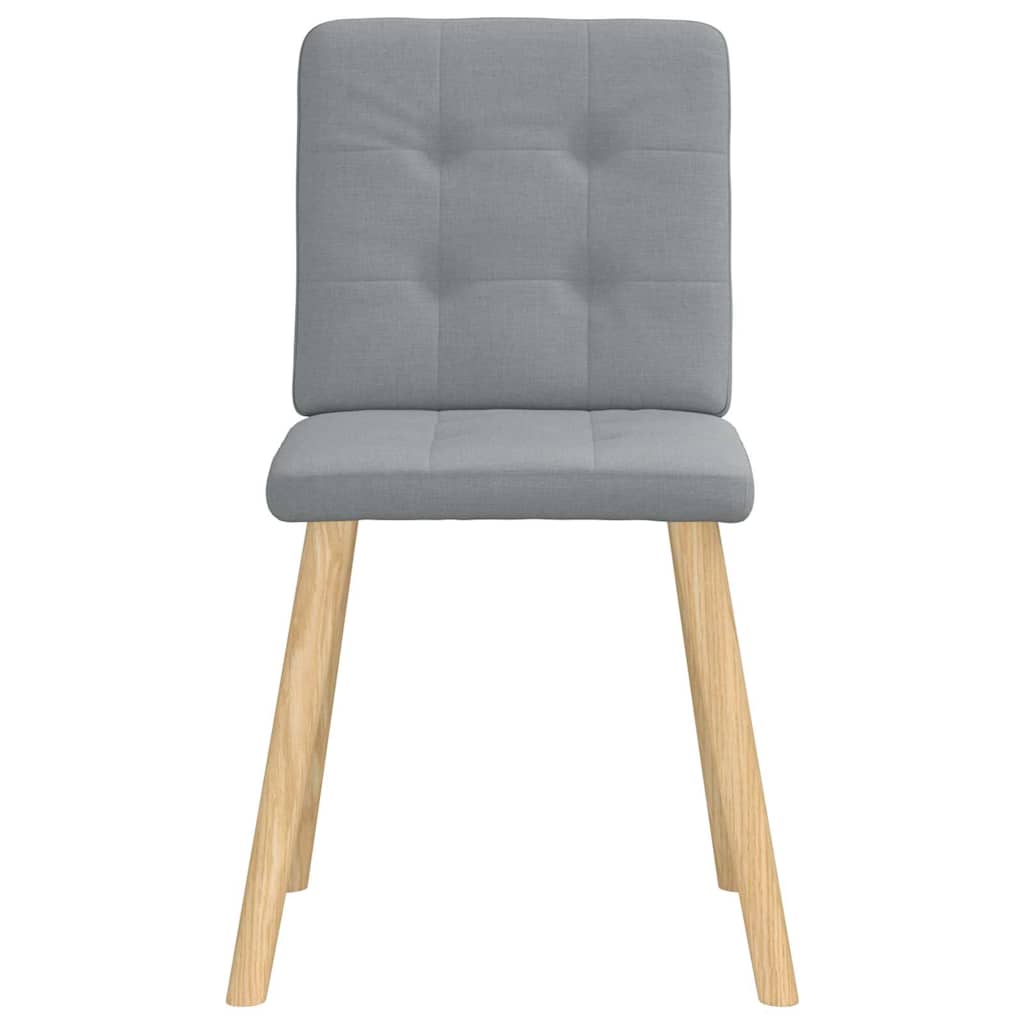 Cadeiras de jantar 4 pcs tecido cinzento-claro