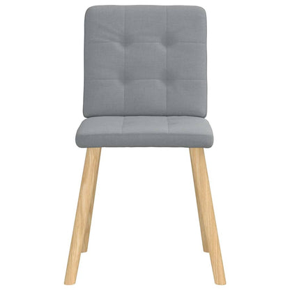 Cadeiras de jantar 4 pcs tecido cinzento-claro