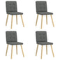 Cadeiras de jantar 4 pcs tecido cinzento-escuro