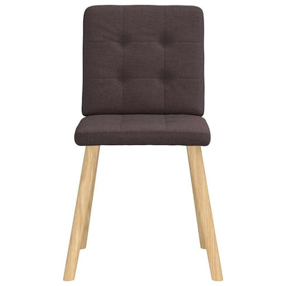Cadeiras de jantar 4 pcs tecido castanho-escuro