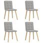 Cadeiras de jantar 4 pcs tecido cinza nuvem
