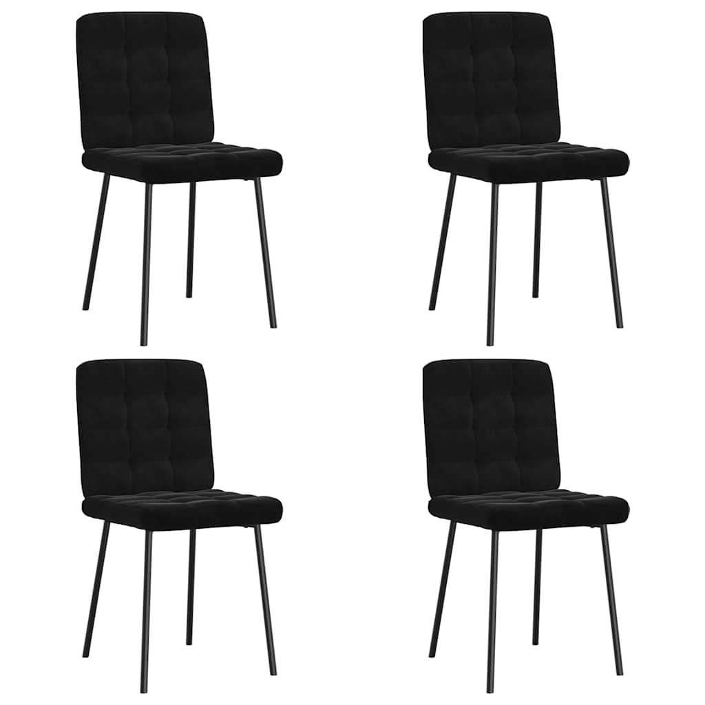 Cadeiras de jantar 4 pcs veludo preto